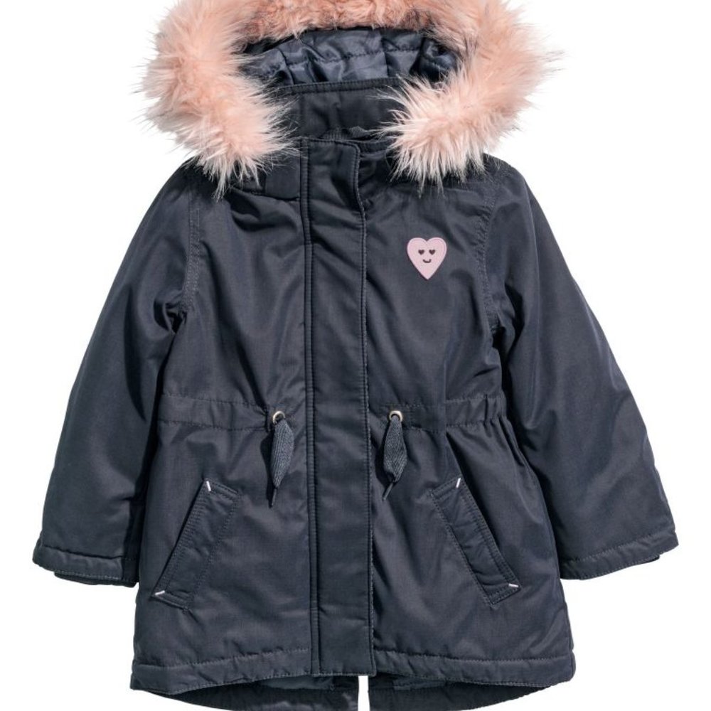 H&M Girls Padded Parka with Hood Size 6-7